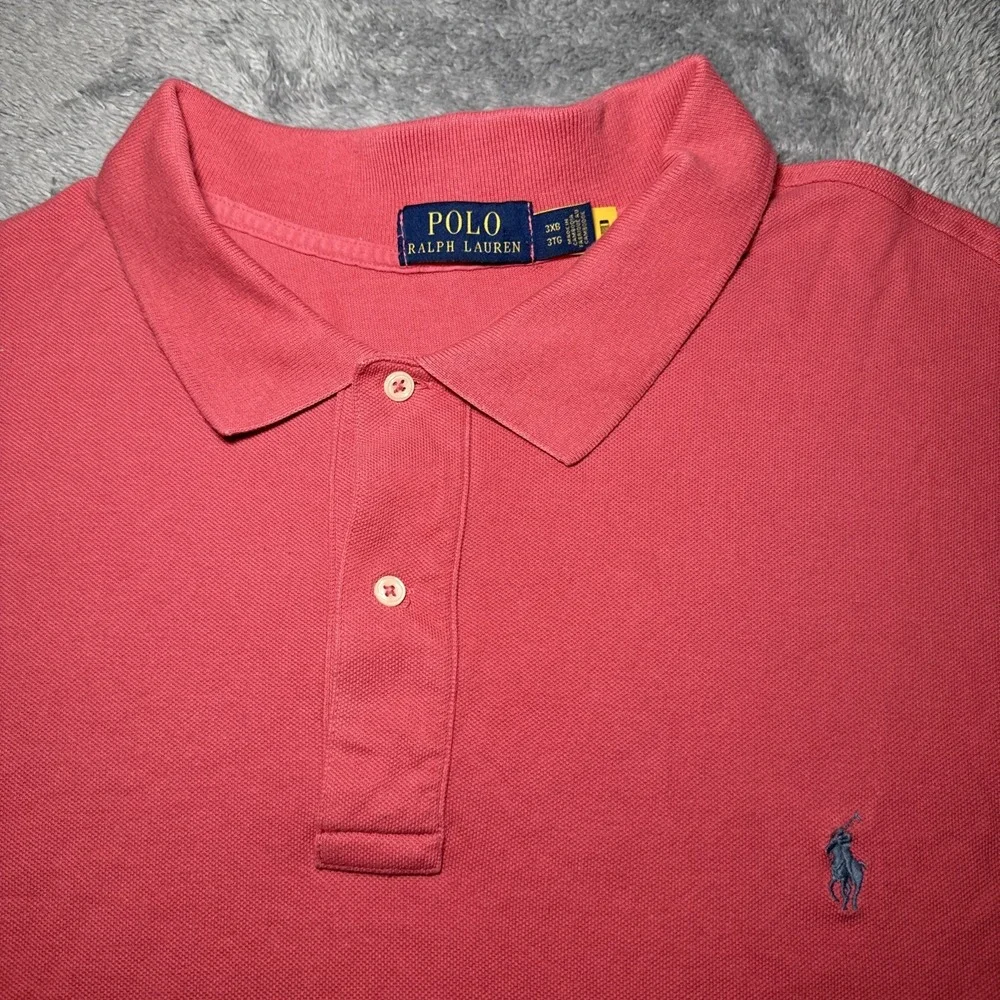 Polo Ralph Lauren Men's Size 3XB Big Salmon Short Sleeve Shirt Blue Pony Polo